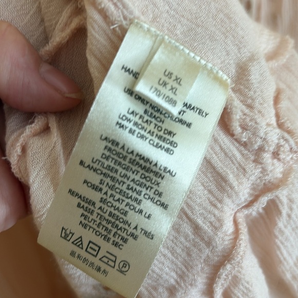 Free People Ecru Pink Pretty Cozy Viscose Tiered Sleeveless Boho Maxi Dress XL - Picture 5 of 17